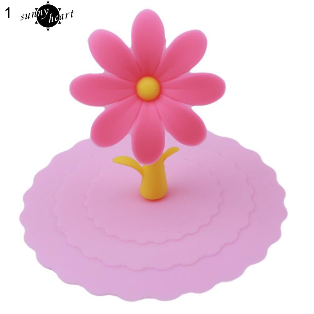 Nắp Silicon Đậy Ly Nước Hình Bông Hoa Xinh Xắn