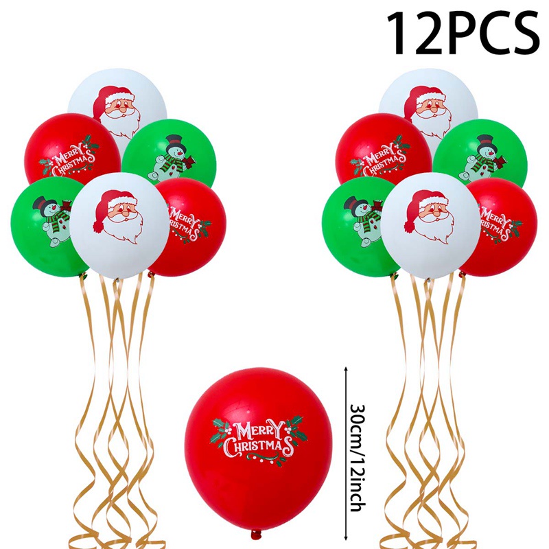 Bộ 12 Bong Bóng 12Inch Trang Trí Giáng Sinh Năm Mới 2022