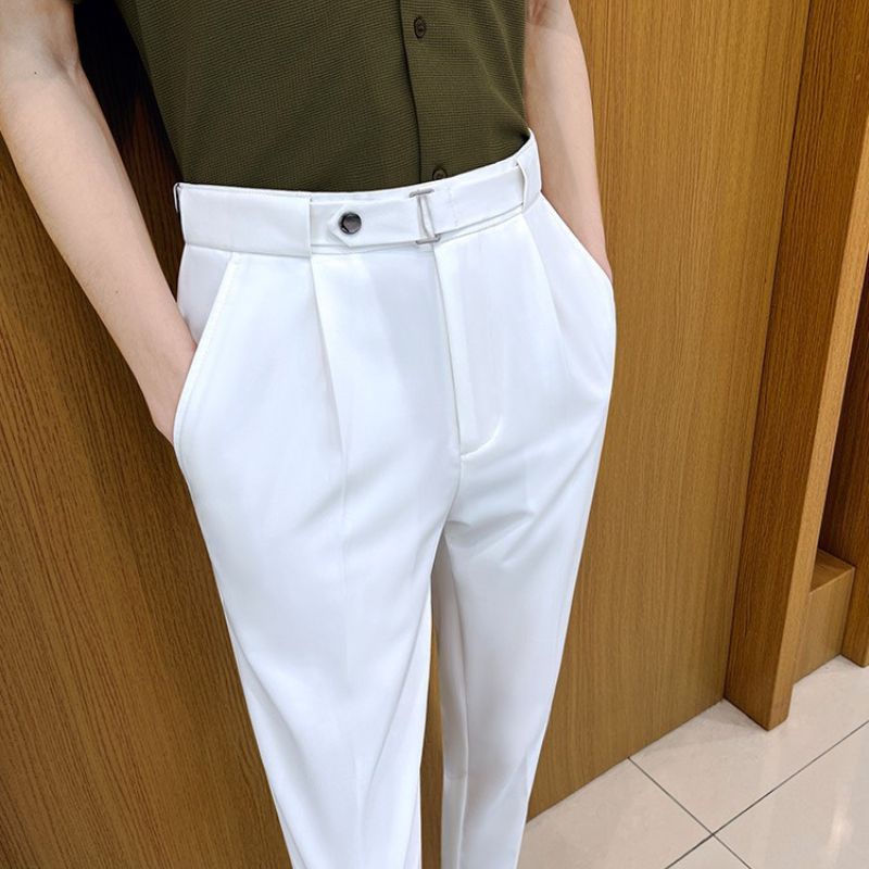 Quần âu nam cạp cao - Q91 công sở cao cấp dáng ôm Hàn quốc , quần tây nam đủ màu đen , màu kem , màu trắng kiểu đẹp