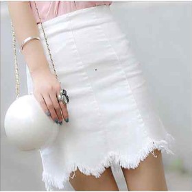 Chân váy nữ phối lai răng cưa - MIN Boutiques - Ảnh thật - 2 màu Trắng và Đen