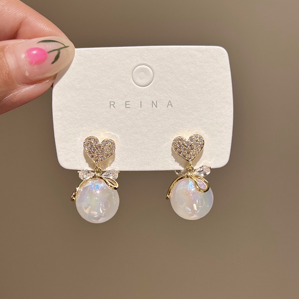 Bông Tai Mạ Bạc 925 Đính Ngọc Trai Nhân Tạo Phong Cách Hàn Quốc Thời Trang Mùa Hè Mới