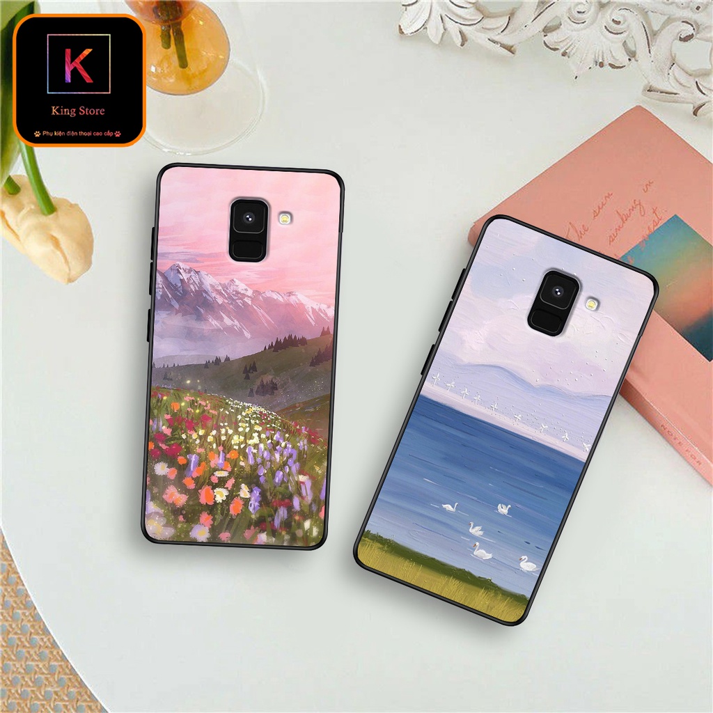 Ốp lưng Samsung A8 2018 - A8 Plus - A8 Star - Ốp Samsung in hình Cánh đồng hoa - Chất liệu TPU siêu bền