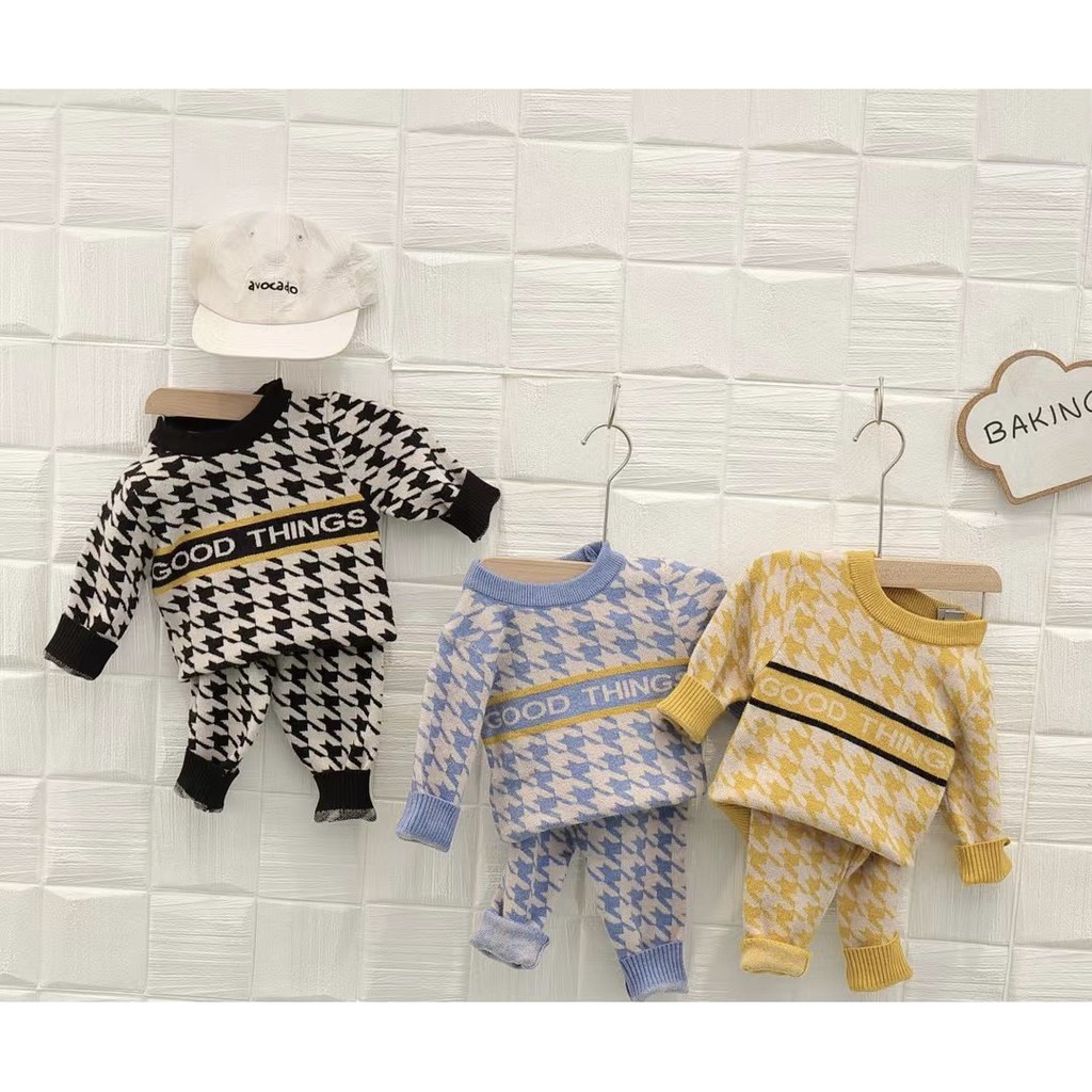 Bộ Len Dày Mùa Đông Cho Bé Hàng Quảng Châu size 0-3 tuổi