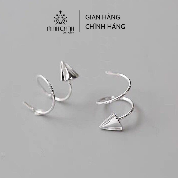 Khuyên Tai Bạc Hình Mũi Tên Xoắn - Minh Canh Jewelry