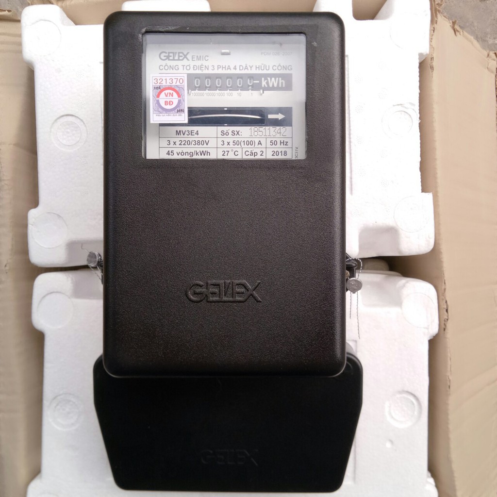 Công tơ điện 3 pha 50/100A 220/380V Emic
