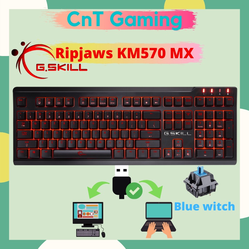 Bàn phím cơ Gskill Ripjaws KM570 MX Blue Switch- Đã Qua Sử Dụng