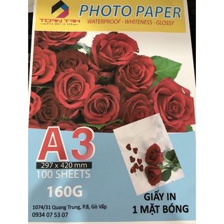 Giấy in ảnh a3 1 mặt bóng 160g