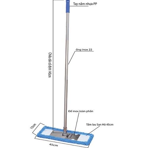 [Giá Sỉ] Cây Lau Nhà Inox Bẹ San Hô cây lau nhà công nghiệp inox san hô 360