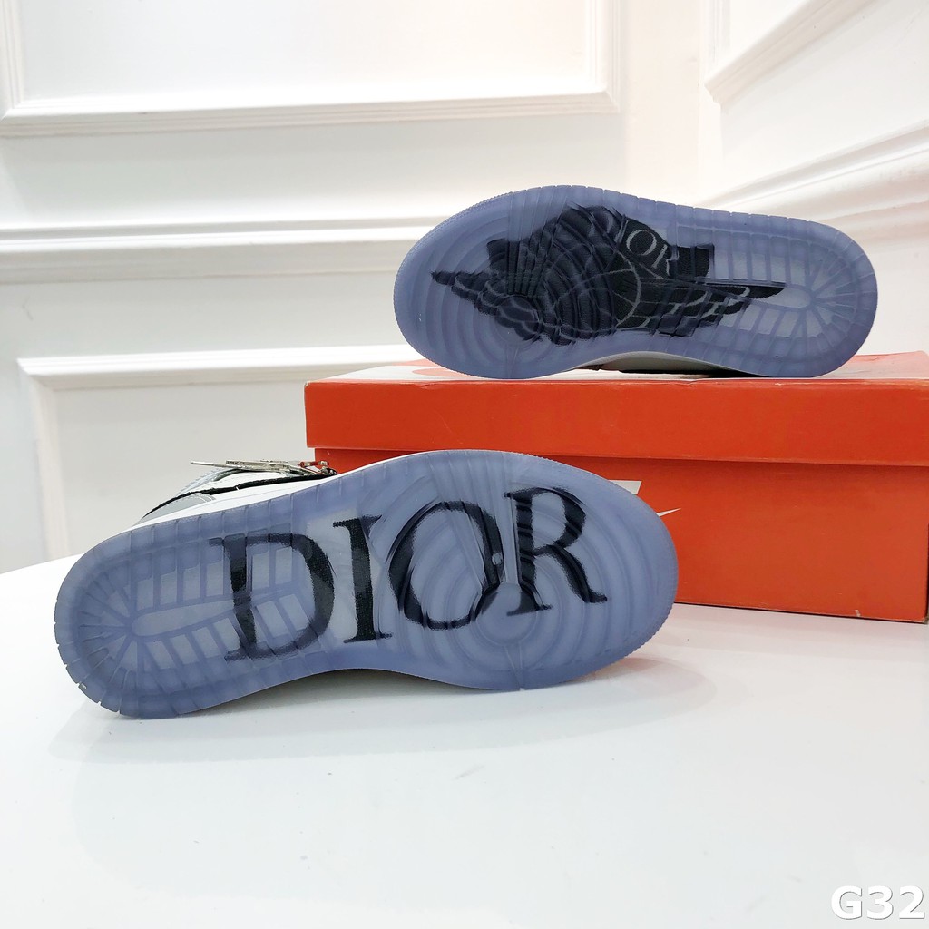 Giày Sneaker Nữ JD1 x Dior Cổ Cao Xám Cực Hot Đế In Chữ Xịn Xò Ôm Khít Êm Chân Cực Đẹp