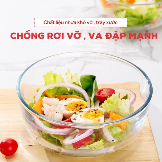 Bát nhựa tròn trong suốt nhựa Việt Nhật (MS:6831-2)-Tô cơm, bát đựng canh, đựng thực phẩm an toàn tiện lợi Br01455