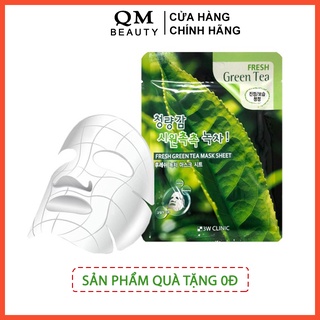 Quà tặng - mặt nạ 3w clinic fresh green tea sheet mask hàn quốc 23ml