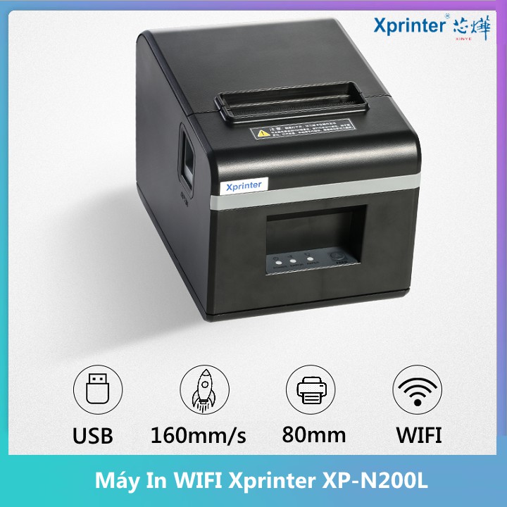 Máy In Hóa Đơn K80 Xprinter XP- N200L WIFI+ USB Dùng Cho Điện Thoại