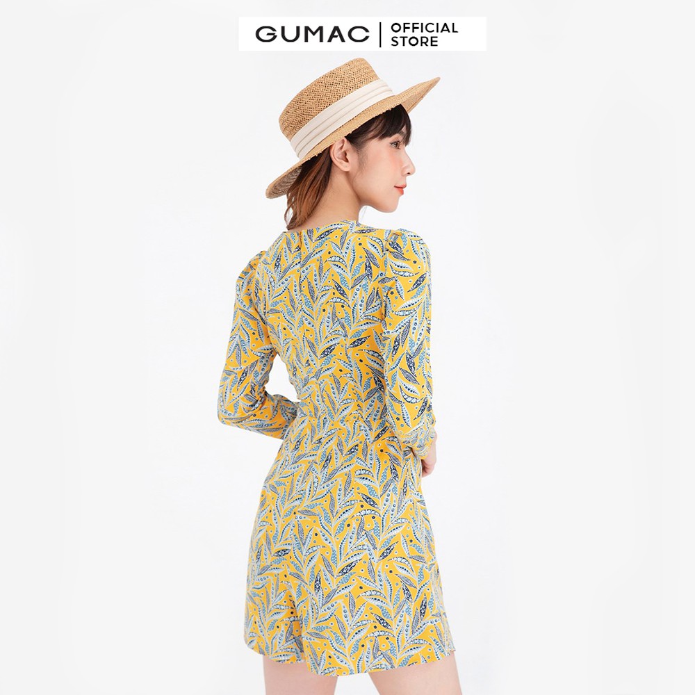 [Mã WABRG208 giảm 10% tối đa 50k đơn từ 250k] Jumpsuit xếp ly họa tiết hoa lá GUMAC DB625 | BigBuy360 - bigbuy360.vn