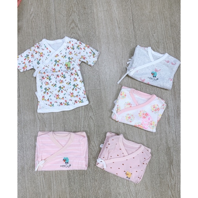 SET 5 ÁO CỘT DÂY HỘT GÀ TAY NGẮN / TAY DÀI CHO BÉ SƠ SINH