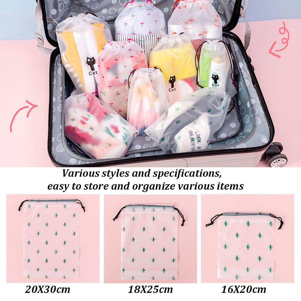 Set 3 Túi Dây Rút Trong Suốt Đựng Đồ Đa Năng Chống Nước