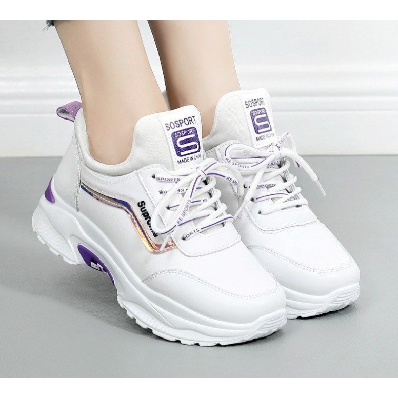 Giày sneaker nữ MS008 (trắng tím)