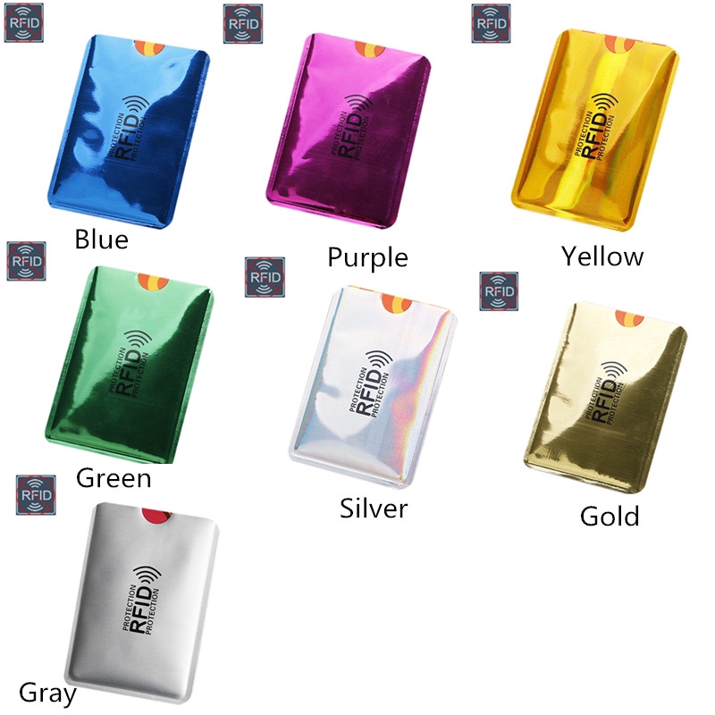 Bao đựng bảo vệ thẻ ngân hàng/ thẻ tín dụng chống nhận dạng qua tần số vô tuyến bằng kim loại 9 * 6.3 cm
