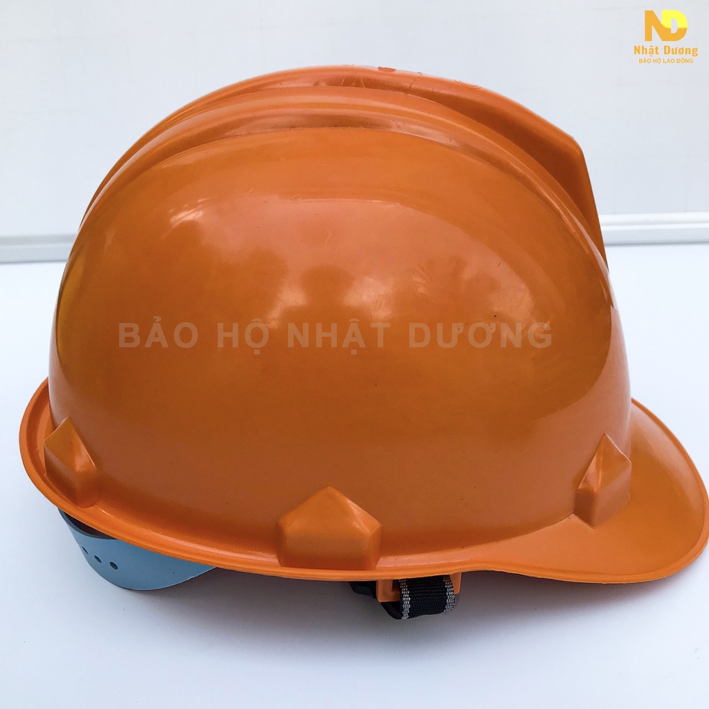 Mũ bảo hộ lao động màu cam N004,  Nón bảo hộ lao động giá rẻ cho công nhân xây dựng