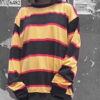 Sweater sọc phối vàng đen giá rẻ 120k