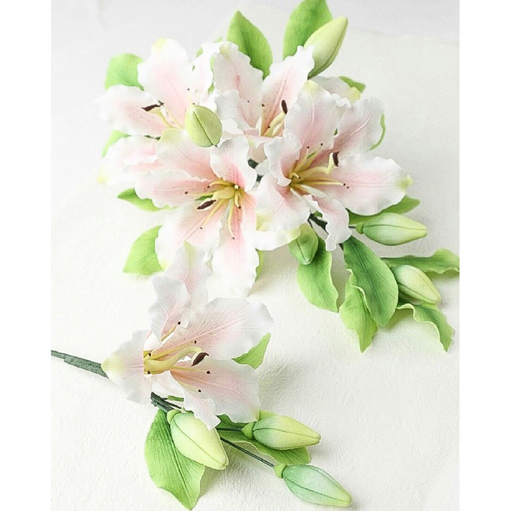 KALAIEN Lily Lilium Brownii Hoa Fondant Khuôn Hoa Cánh Hoa Khuôn Silicon & Bộ Cắt Nhựa Sáng Tạo Trang Trí Bánh Dụng Cụ Ăn Được Thích Hợp Theo Chủ Đề Bánh
