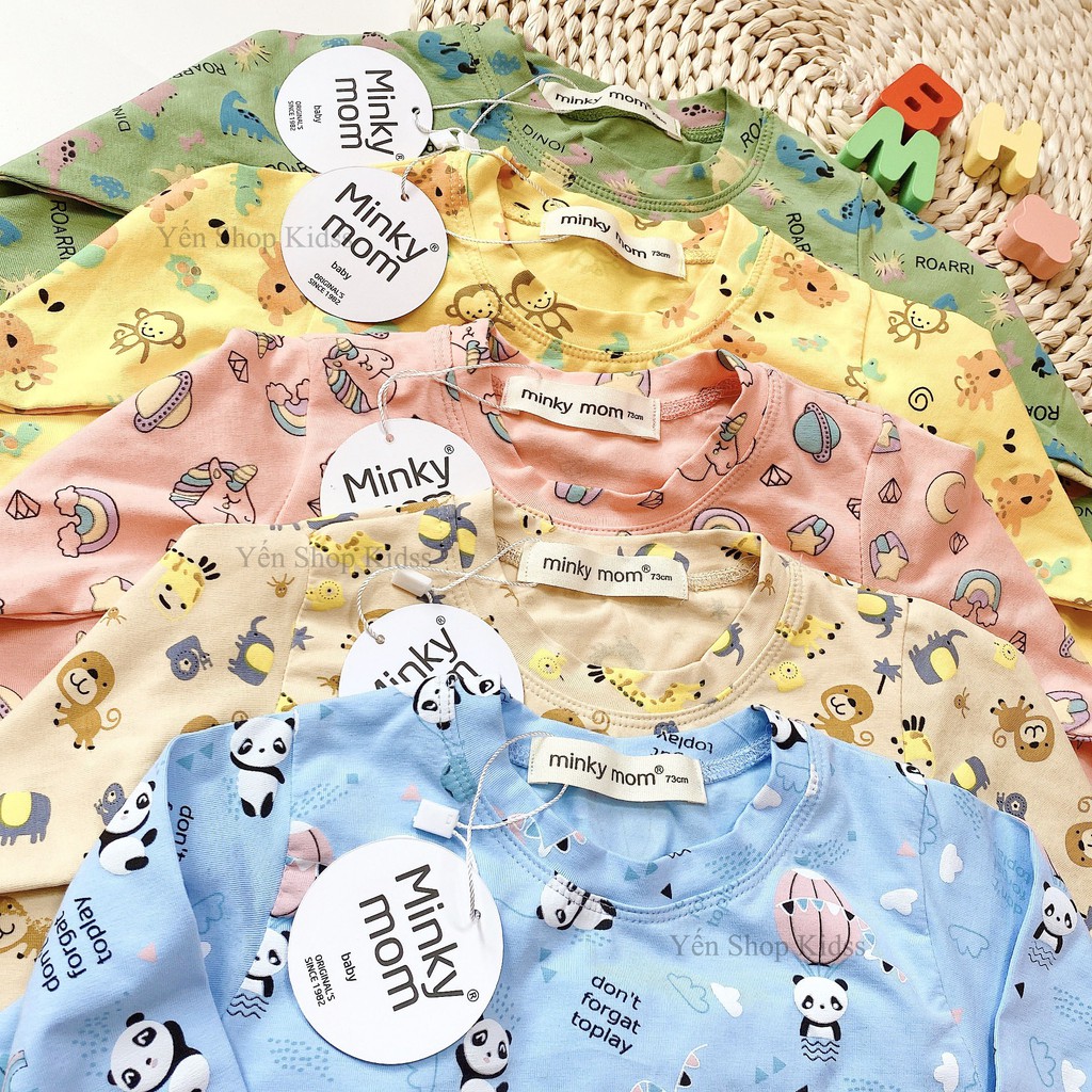 Sale !!! Bộ Dài  Minky Mom Cotton 100 % In Họa Tiết Khỉ-Ngựa Vàng Cho Bé_Super Sale (1311)