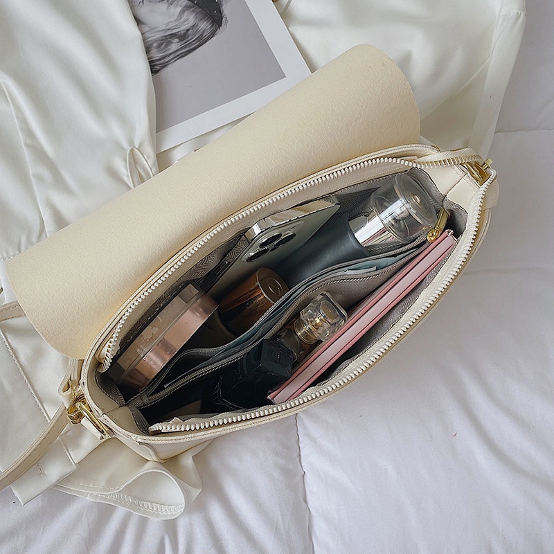 IELGY Túi Đeo Chéo Bằng Da pu Màu Trơn Thời Trang Cho Nữ