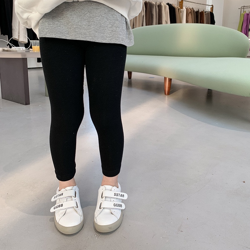 QG311 - Quần legging trơn gân nhỏ sz 90-150, legging mỏng, co dãn nhiều, thời trang hàn quốc thu đông 2022