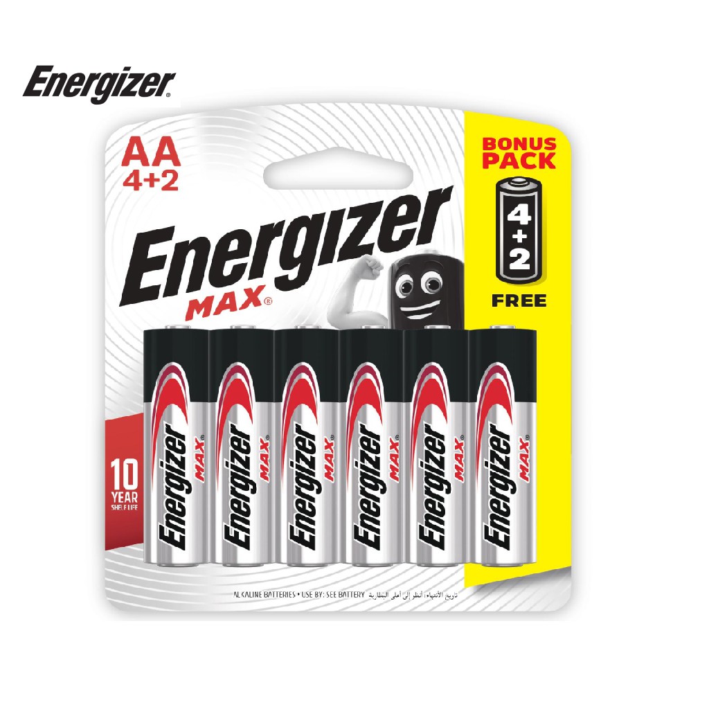 Pin Energizer Max AA E91 BP4+2 - 100628297