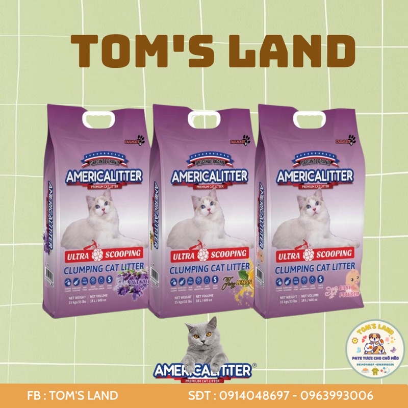 Cát vệ sinh cho mèo America Litter 10L