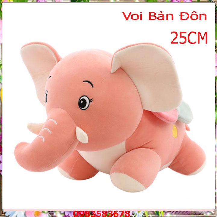 Voi con nhồi bông cao cấp- Voi nhồi bông cao cấp kích thước 25cm