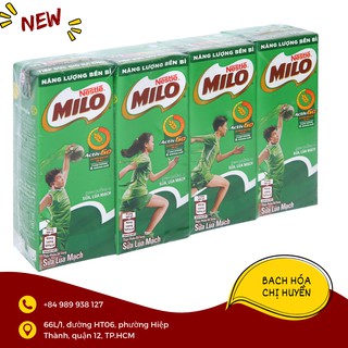 Lốc 4 hộp thức uống lúa mạch Milo Active Go 180ml