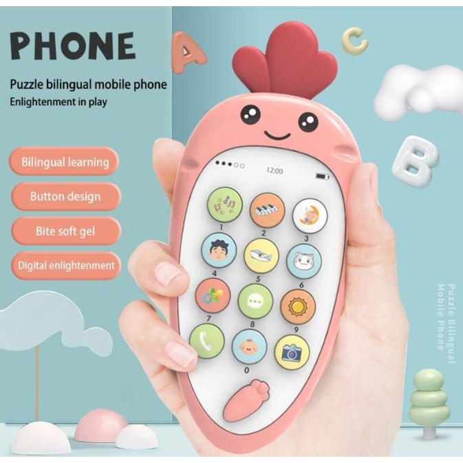 Điện thoại di động đồ chơi đa năng an toàn hỗ trợ giáo dục song ngữ cho trẻ em