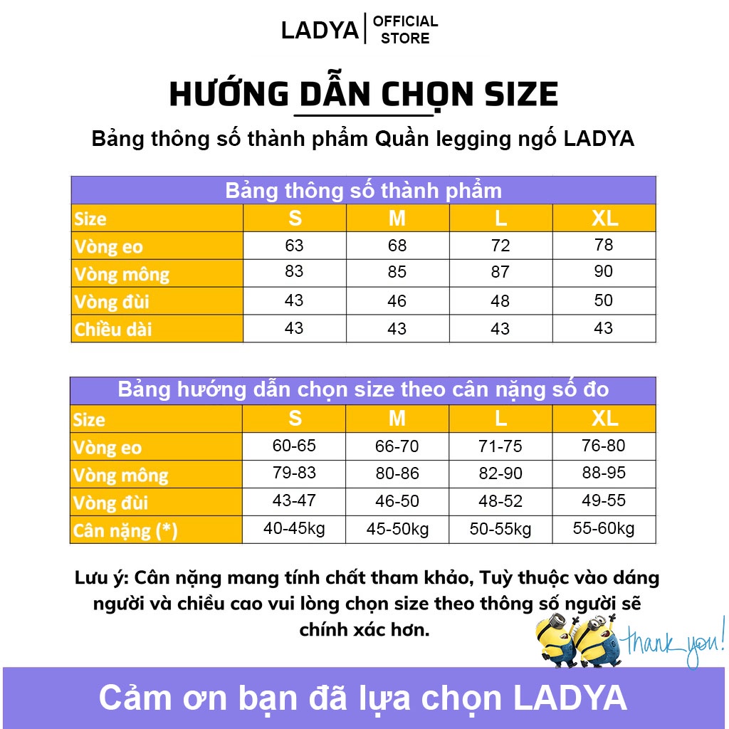 Quần legging ngố Ladya vải thun mềm mịn trơn đi tập gym đi chơi M311