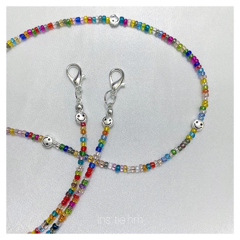 Dây đeo khẩu trang hạt cườm mặt cười phong cách hàn quốc Mask Straps