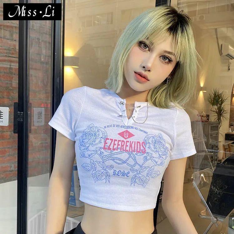 Áo Thun Ngắn Tay Cổ Chữ v Dáng Ôm In Họa Tiết Vui Nhộn Thoải Mái Quyến Rũ Cho Nữ