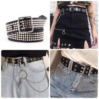 Thắt lưng da kèm chain