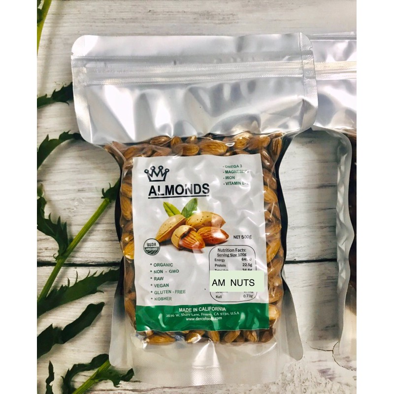 500g hạnh nhân sống Mỹ