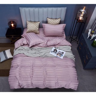 Bộ Chăn Drap Gối COTTON SỌC 3F Vải Cotton Lụa Bóng Hàng Chuyên Cho Gia Đình Và Khách Sạn