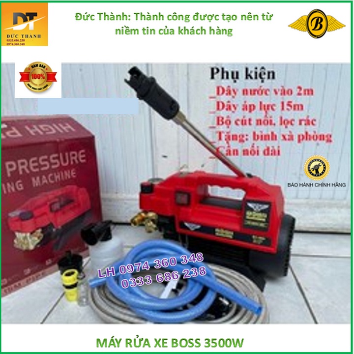 Siêu hot Máy rửa xe BOSS. Công suất 3500W. Siêu khỏe