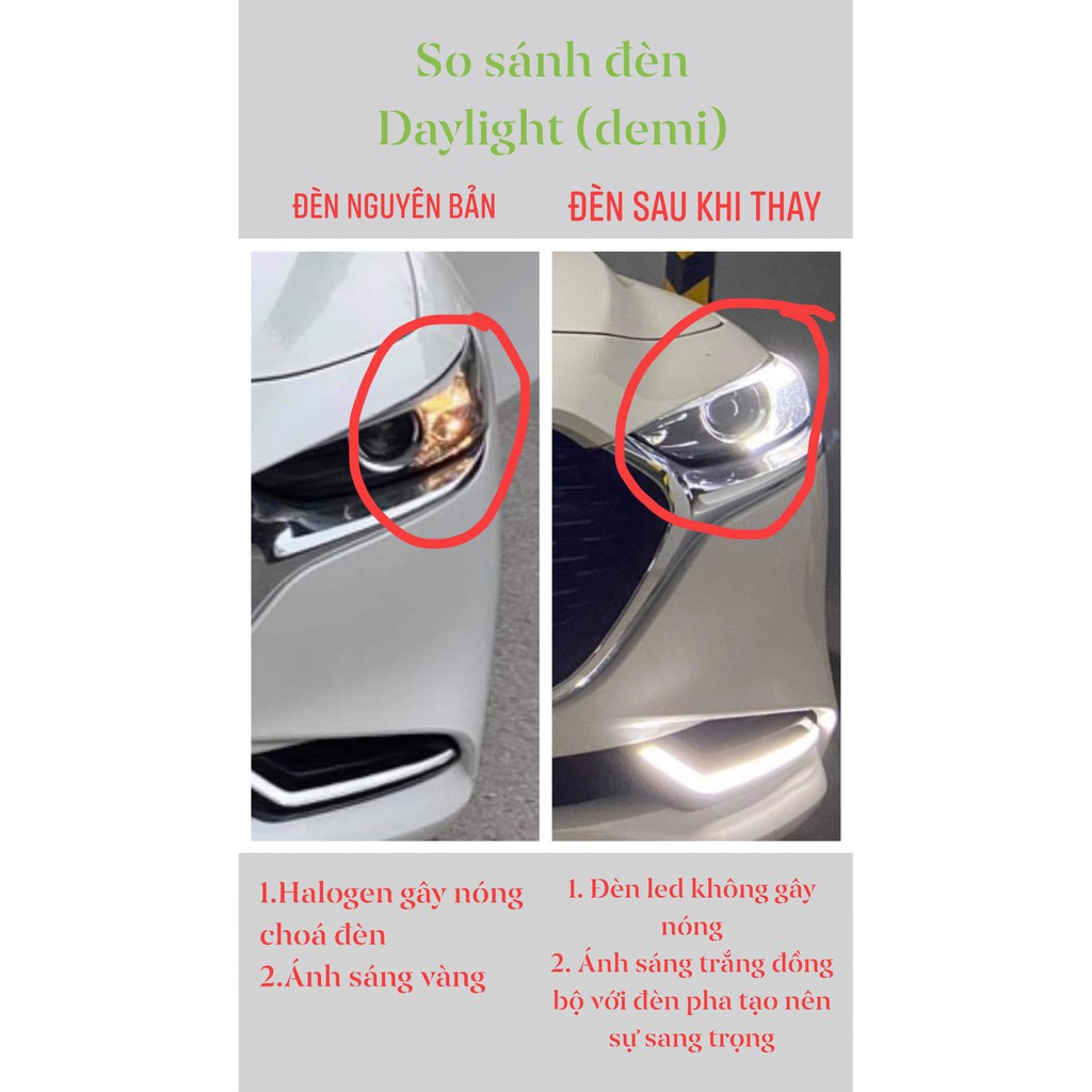 Đèn led demi định vị ban ngày  cho mazda 3 2020-2023