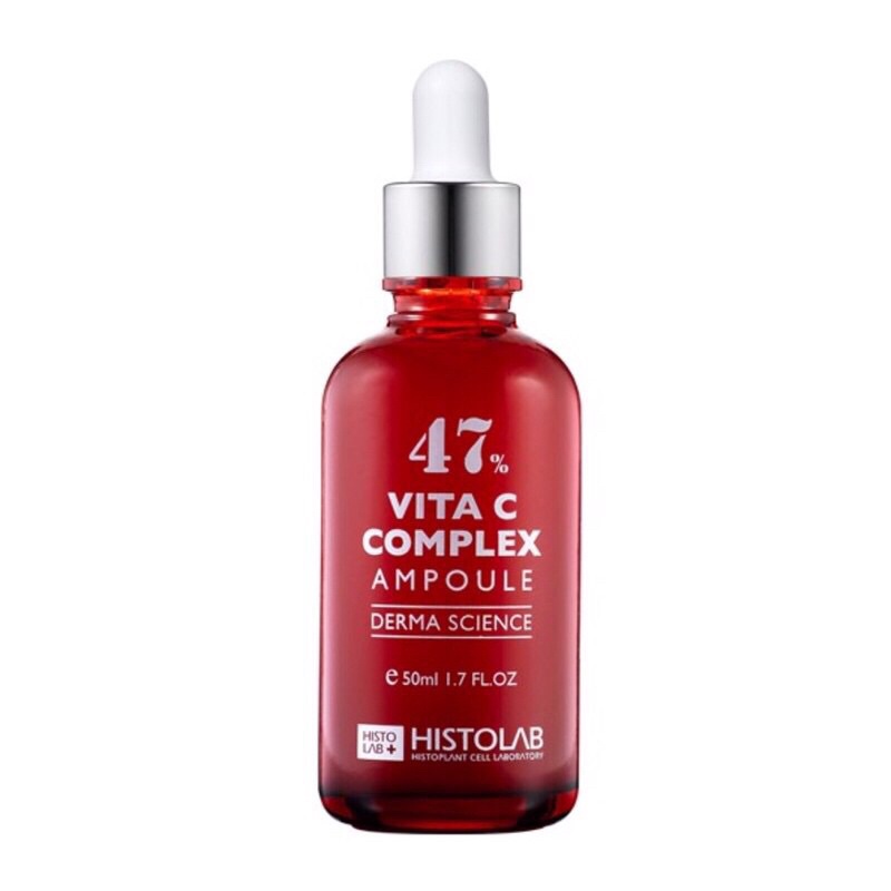 TINH CHẤT DƯỠNG TRẮNG, MỜ THÂM, SE LỖ CHÂN LÔNG HISTOLAB 47% VITA C COMPLEX AMPOULE DERMA SCIENCE