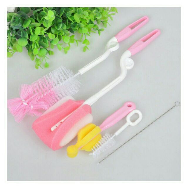 Bộ dụng cụ cọ rửa ly cốc, bình sữa 5 chi tiết