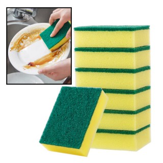 [ Xả Kho ] Combo 10 Miếng cọ rửa chén bát xanh vàng tiện dụng - Miếng bọt biển cọ rửa xoong nồi