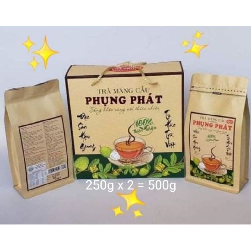Trà mãng cầu xiêm Phụng Phát Hộp 500g (có 02 túi giấy 250g)