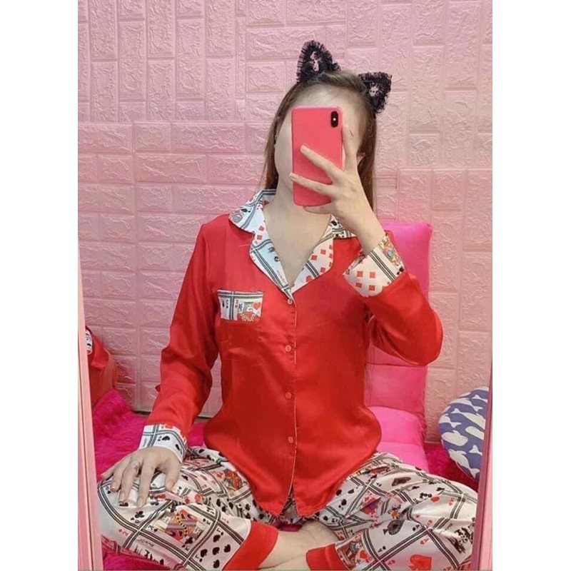đồ bộ pijama lá bài
