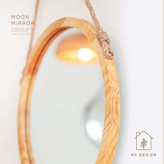 Gương Tròn Khung Gỗ Sồi