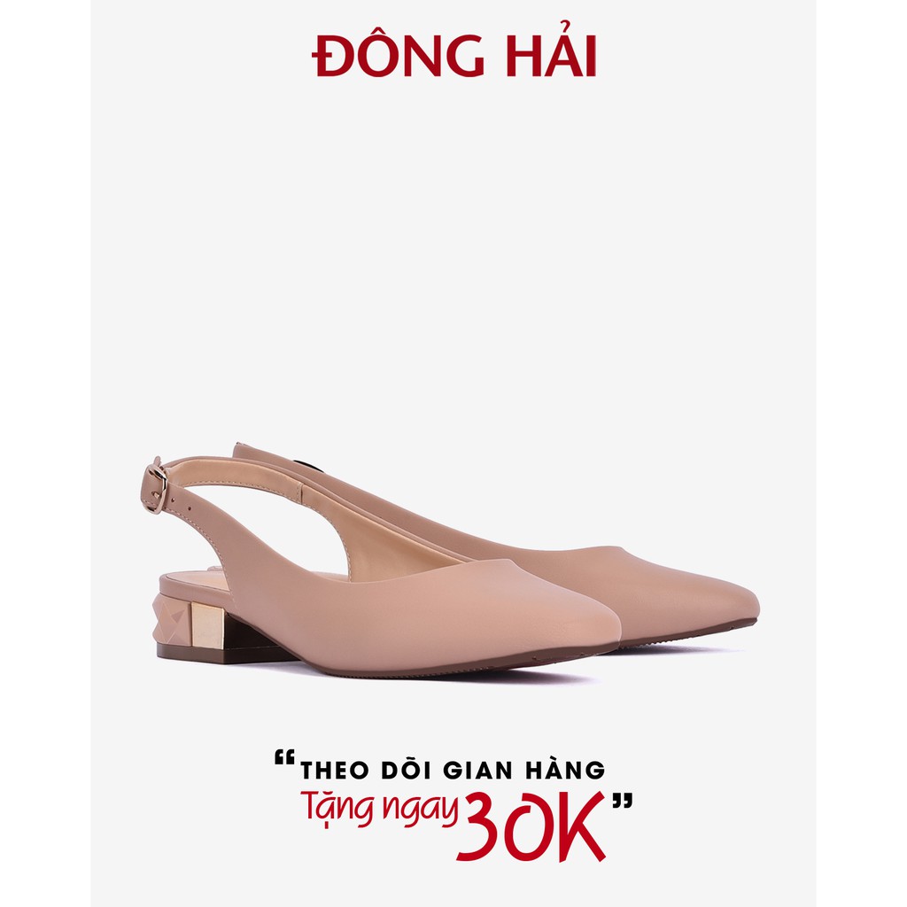 "TẶNG NGAY 30K khi theo dõi gian hàng trong T6 "Giày Búp Bê Đông Hải dáng slingback gót cao 3cm dễ phối đồ - G81D2