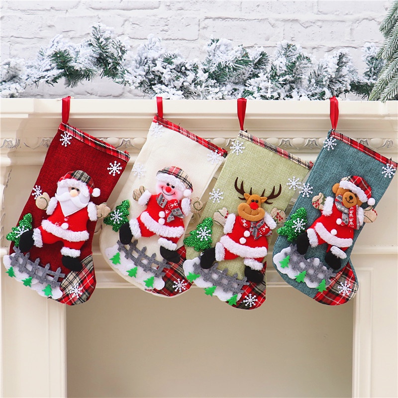 [Featured] Túi Đựng Kẹo Giáng Sinh / Lò Sưởi Trang Trí Cây Thông Noel Cỡ Lớn