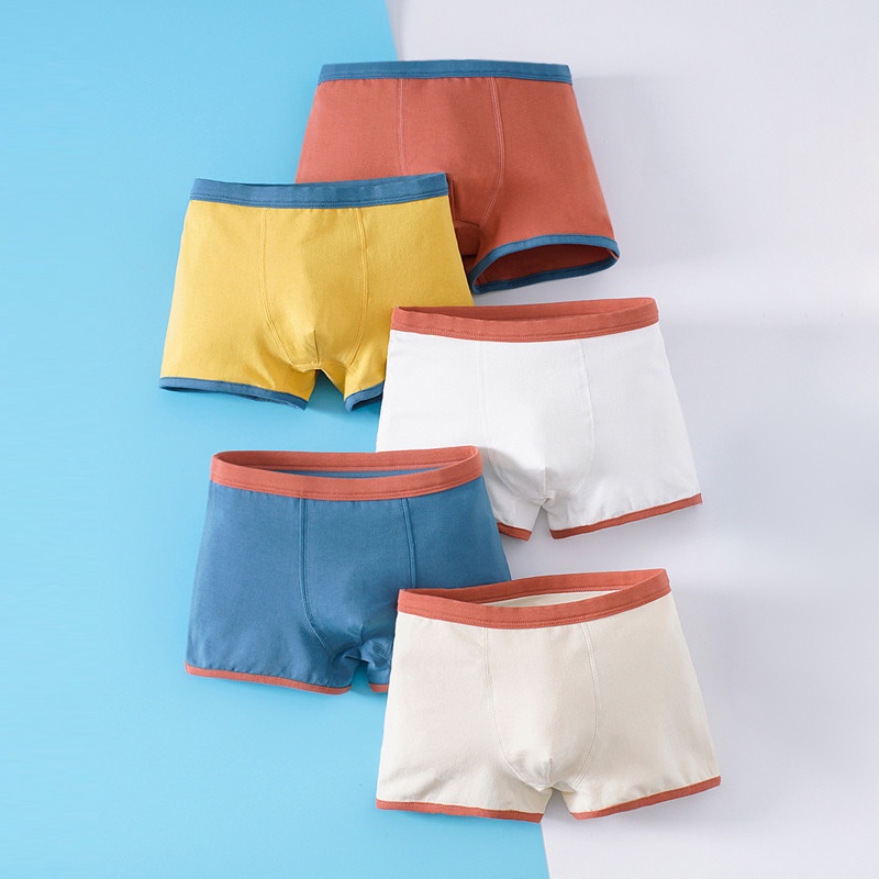 Bộ 5 Quần Lót Boxer 100% Cotton In Họa Tiết Anpanman Cho Bé Trai 3-12 Tuổi