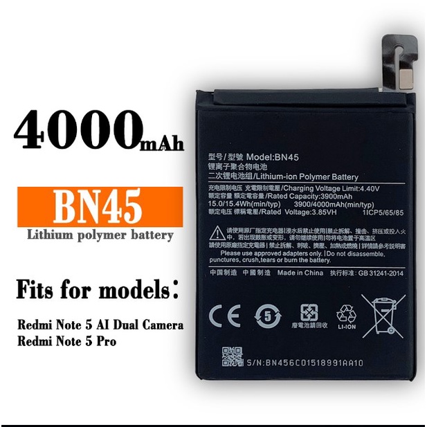 Pin zin Xiaomi Redmi Note 5 / 5 Pro BN45 4000mAh | Hàng Chính Hãng - Dung lượng gốc | Tặng bộ tháo mở + seal dán